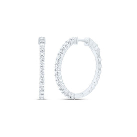 Diamond Hoop Earrings in 10K White Gold Gift Edition - Splendid Jewellery