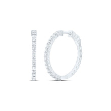 Load image into Gallery viewer, 14K White Gold Diamond Hoop Earrings Gift Edition - Splendid Jewellery