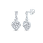 10K White Gold Heart Diamond Earrings - Splendid Jewellery