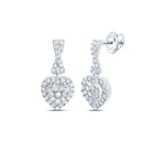 10K White Gold Heart Diamond Earrings - Splendid Jewellery
