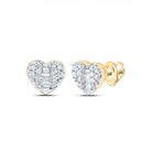 10K Yellow Gold Heart Diamond Earrings Gift Edition - Splendid Jewellery