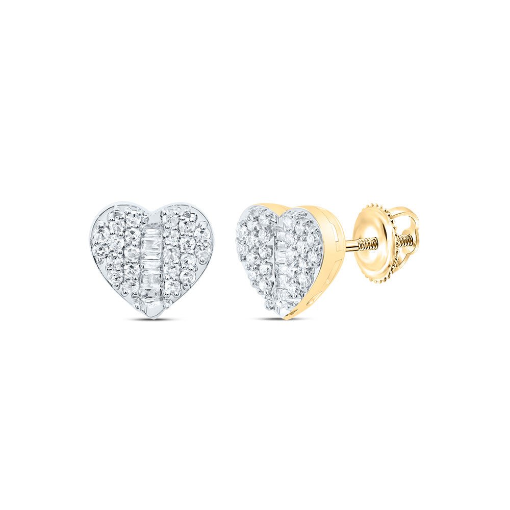 10K Yellow Gold Diamond Earrings 1/4 Cttw Gift Edition - Splendid Jewellery
