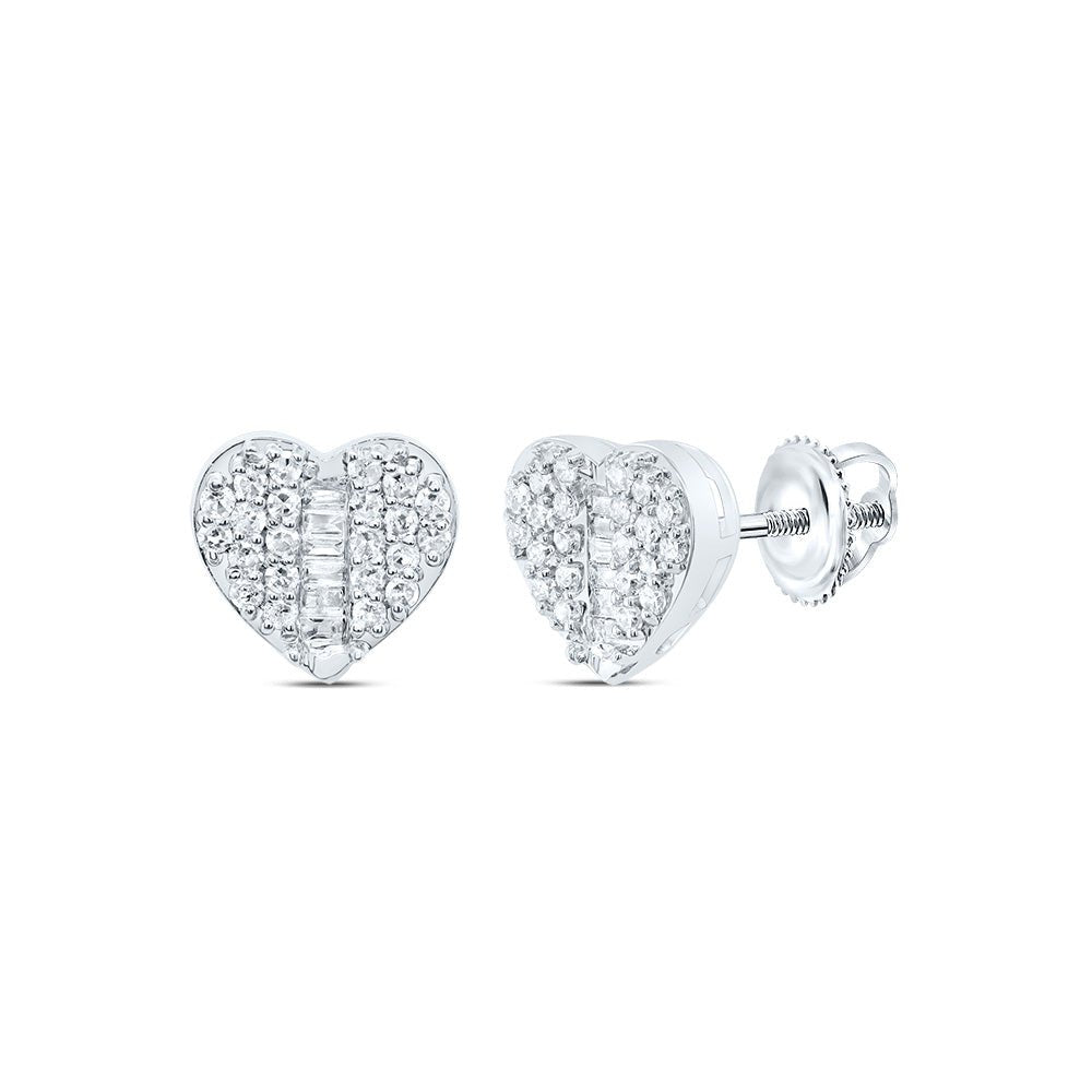 Heart Diamond Earrings 1/4 Cttw - Splendid Jewellery