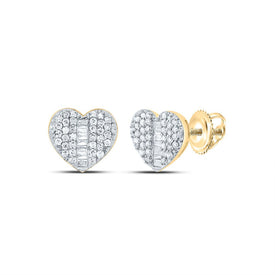 Diamond Earrings in 10K Yellow Gold for Everyday Wear - Splendid Jewellery