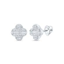 Load image into Gallery viewer, 10K White Gold Modern Diamond Earrings with Fine Detail - Splendid Jewellery