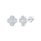 10K White Gold Modern Diamond Earrings with Fine Detail - Splendid Jewellery