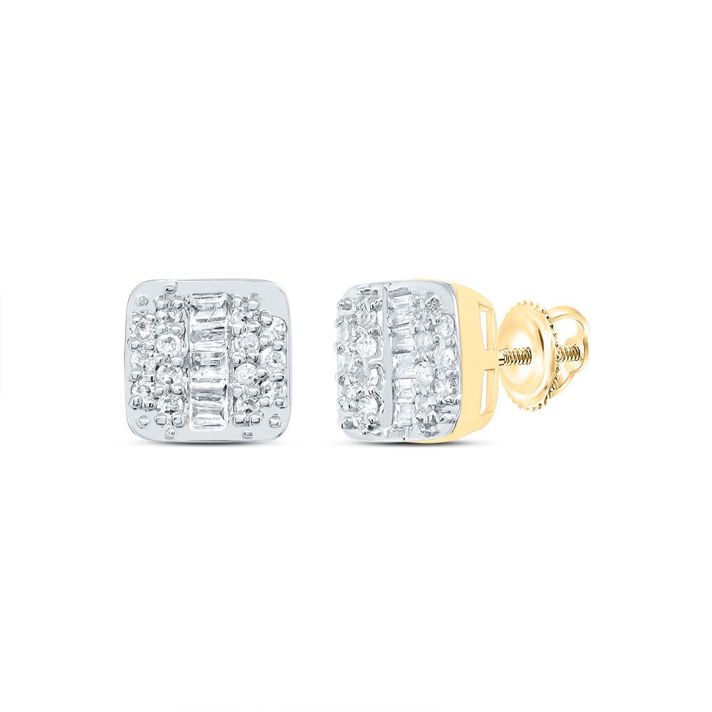 10K Yellow Gold Elegant Stud Earrings with Diamond with Natural Sparkle - Splendid Jewellery