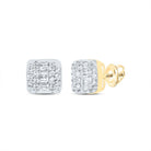 10K Yellow Gold Elegant Stud Earrings with Diamond with Natural Sparkle - Splendid Jewellery