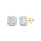 10K Yellow Gold Elegant Stud Earrings with Diamond with Natural Sparkle - Splendid Jewellery
