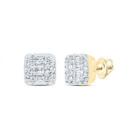 10K Yellow Gold Elegant Stud Earrings with Diamond with Natural Sparkle - Splendid Jewellery
