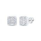 10K White Gold Diamond Stud Earrings 1/8 Cttw - Splendid Jewellery