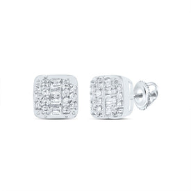 10K White Gold Diamond Stud Earrings 1/8 Cttw - Splendid Jewellery