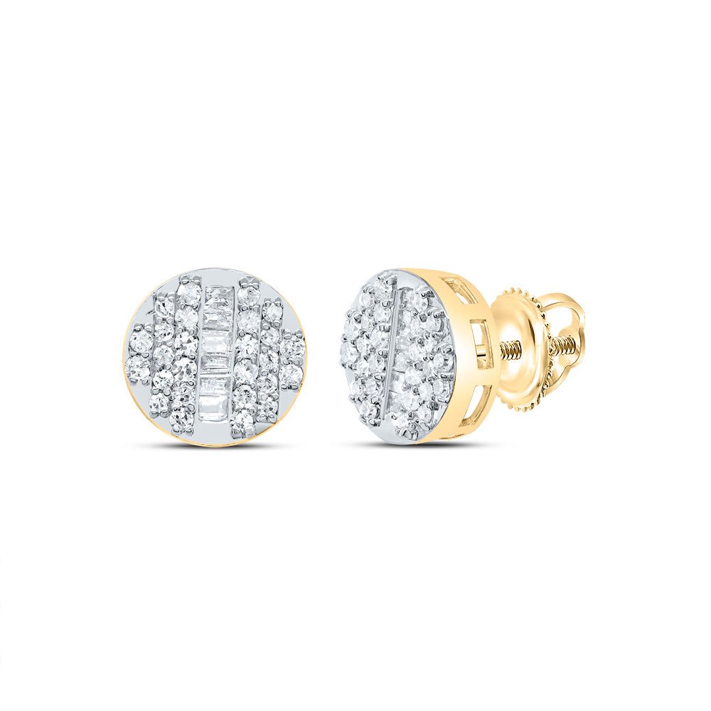 10K Yellow Gold Elegant Stud Earrings with Diamond with Fine Detail - Splendid Jewellery