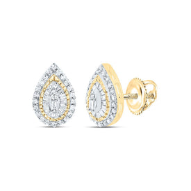 10K Yellow Gold Diamond Earrings 1/3 Cttw with Elegant Styling - Splendid Jewellery