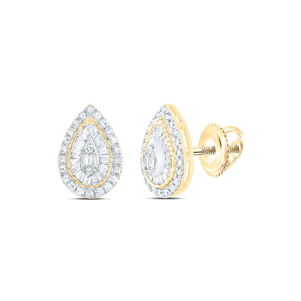 10K Yellow Gold Modern Diamond Earrings for Everyday Wear - Splendid Jewellery