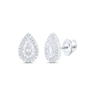 10K White Gold Elegant Earrings with Diamond with Fine Detail - Splendid Jewellery