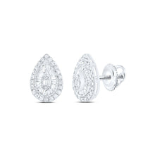 Load image into Gallery viewer, 10K White Gold Elegant Earrings with Diamond with Fine Detail - Splendid Jewellery