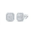 10K White Gold Elegant Earrings with Diamond with Elegant Styling - Splendid Jewellery