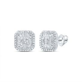 10K White Gold Elegant Earrings with Diamond with Elegant Styling - Splendid Jewellery