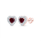 14K Rose Gold Luxury Ruby Stud Earrings - Splendid Jewellery