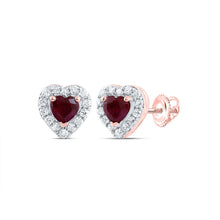 Load image into Gallery viewer, 14K Rose Gold Luxury Ruby Stud Earrings - Splendid Jewellery
