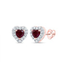 14K Rose Gold Luxury Ruby Stud Earrings - Splendid Jewellery