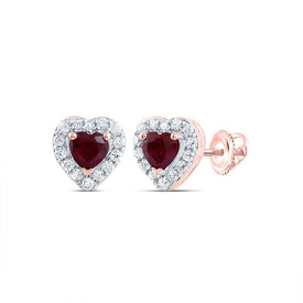 14K Rose Gold Luxury Ruby Stud Earrings - Splendid Jewellery