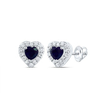 Load image into Gallery viewer, 14K White Gold Gift - Ready Blue Sapphire Earrings - Splendid Jewellery