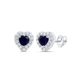 14K White Gold Gift - Ready Blue Sapphire Earrings - Splendid Jewellery