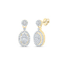 10K Yellow Gold Oval Diamond Earrings - Splendid Jewellery