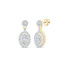 10K Yellow Gold Oval Diamond Earrings - Splendid Jewellery