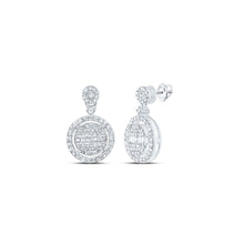 Load image into Gallery viewer, 10K White Gold Diamond Earrings with Fine Detail - Splendid Jewellery
