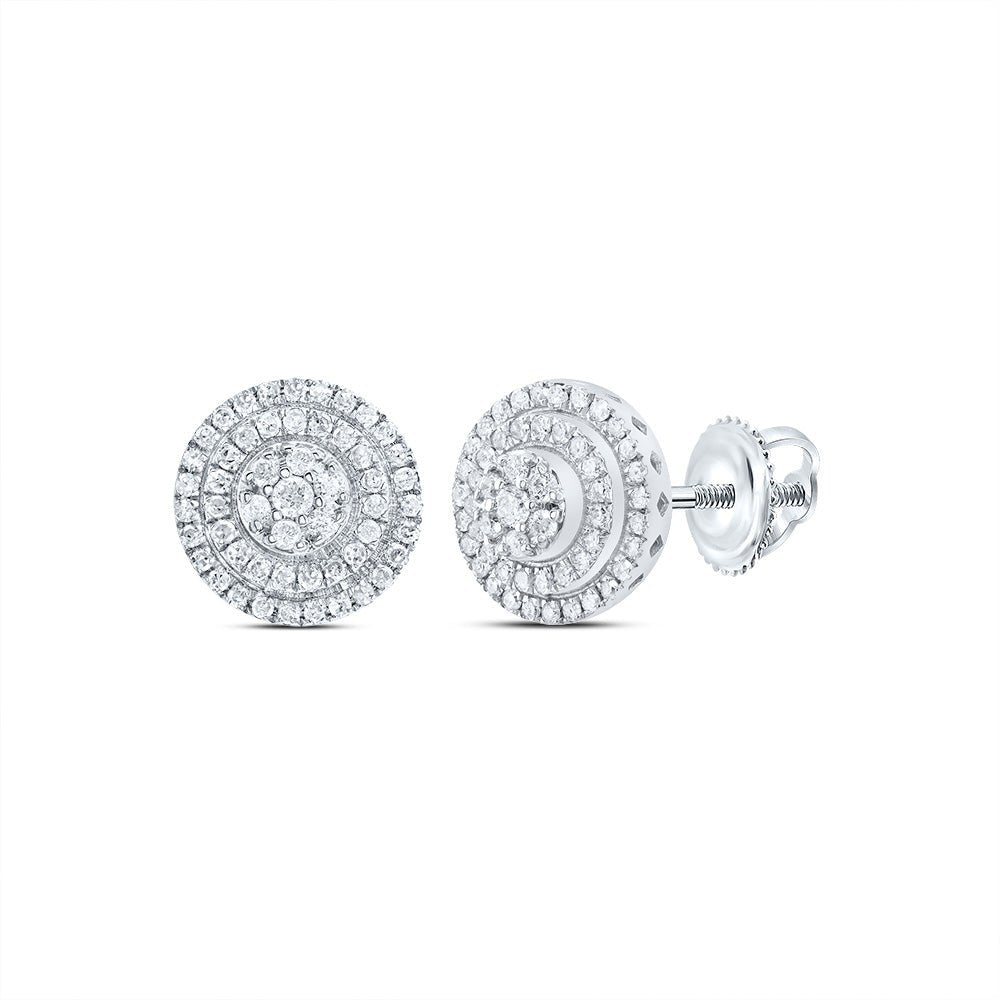 10K White Gold Elegant Stud Earrings with Diamond for Everyday Wear - Splendid Jewellery