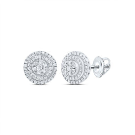 10K White Gold Elegant Stud Earrings with Diamond for Everyday Wear - Splendid Jewellery