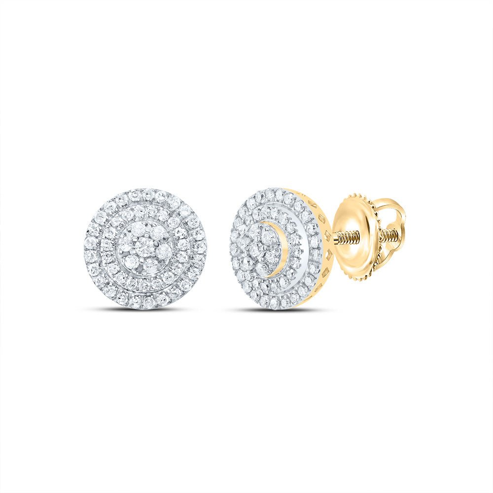 10K Yellow Gold Diamond Stud Earrings 3/4 Cttw - Splendid Jewellery
