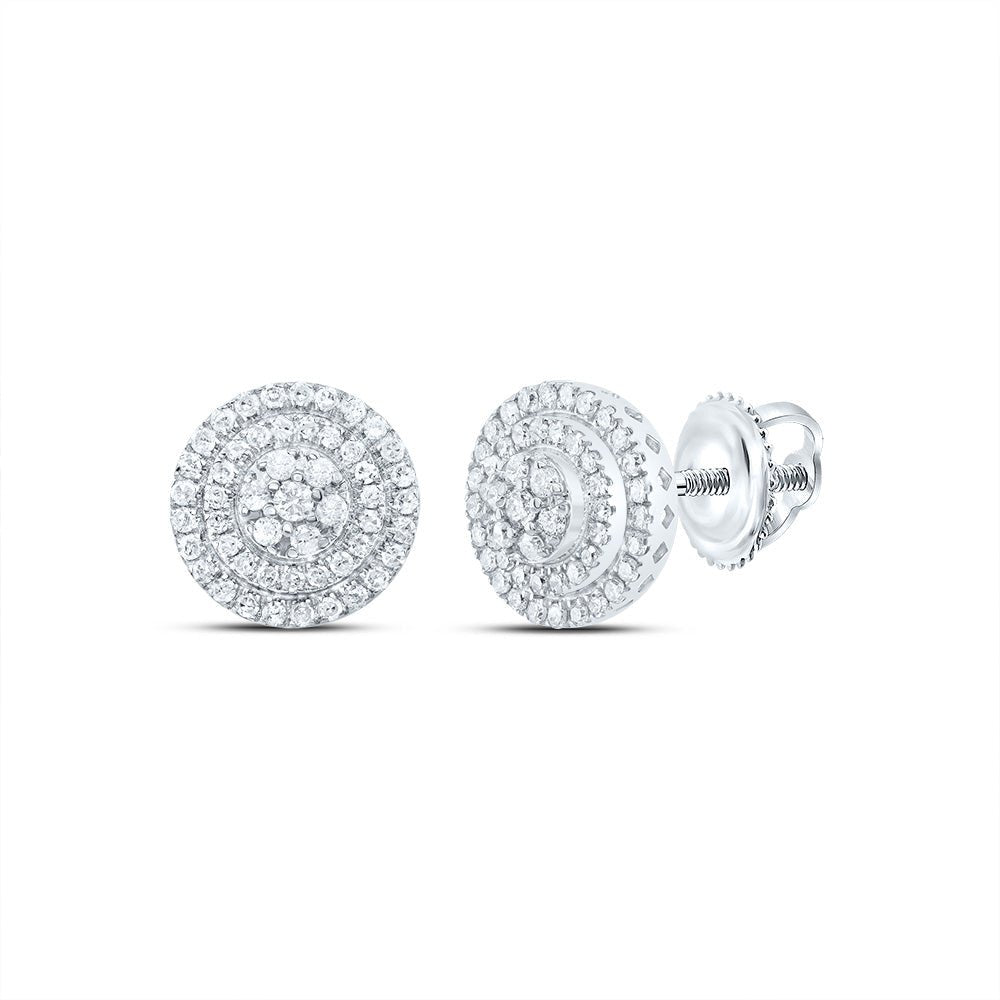 10K White Gold Diamond Stud Earrings 3/4 Cttw - Splendid Jewellery