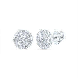 10K White Gold Diamond Stud Earrings 3/4 Cttw - Splendid Jewellery