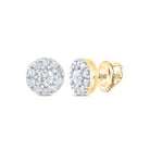 14K Yellow Gold Elegant Stud Earrings with Diamond with Elegant Styling - Splendid Jewellery