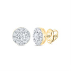 14K Yellow Gold Elegant Stud Earrings with Diamond with Elegant Styling - Splendid Jewellery