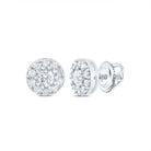 14K White Gold Elegant Stud Earrings with Diamond with Elegant Styling - Splendid Jewellery