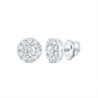 14K White Gold Elegant Stud Earrings with Diamond with Elegant Styling - Splendid Jewellery