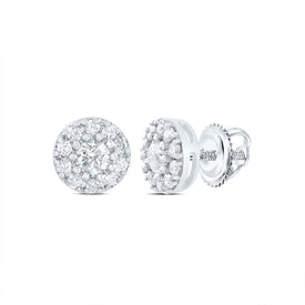 14K White Gold Elegant Stud Earrings with Diamond with Elegant Styling - Splendid Jewellery