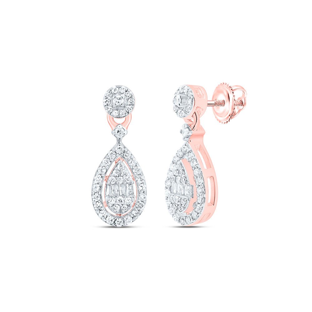 10K Rose Gold Diamond Earrings 1/3 Cttw - Splendid Jewellery