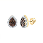 Pear Diamond Earrings in 10K Yellow Gold - Splendid Jewellery