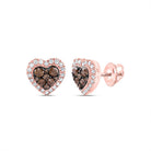 10K Rose Gold Diamond Stud Earrings 1/2 Cttw - Splendid Jewellery