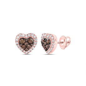 10K Rose Gold Diamond Stud Earrings 1/2 Cttw - Splendid Jewellery