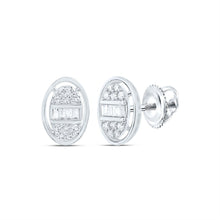 Load image into Gallery viewer, Oval Diamond Earrings in 10K White Gold - Splendid Jewellery