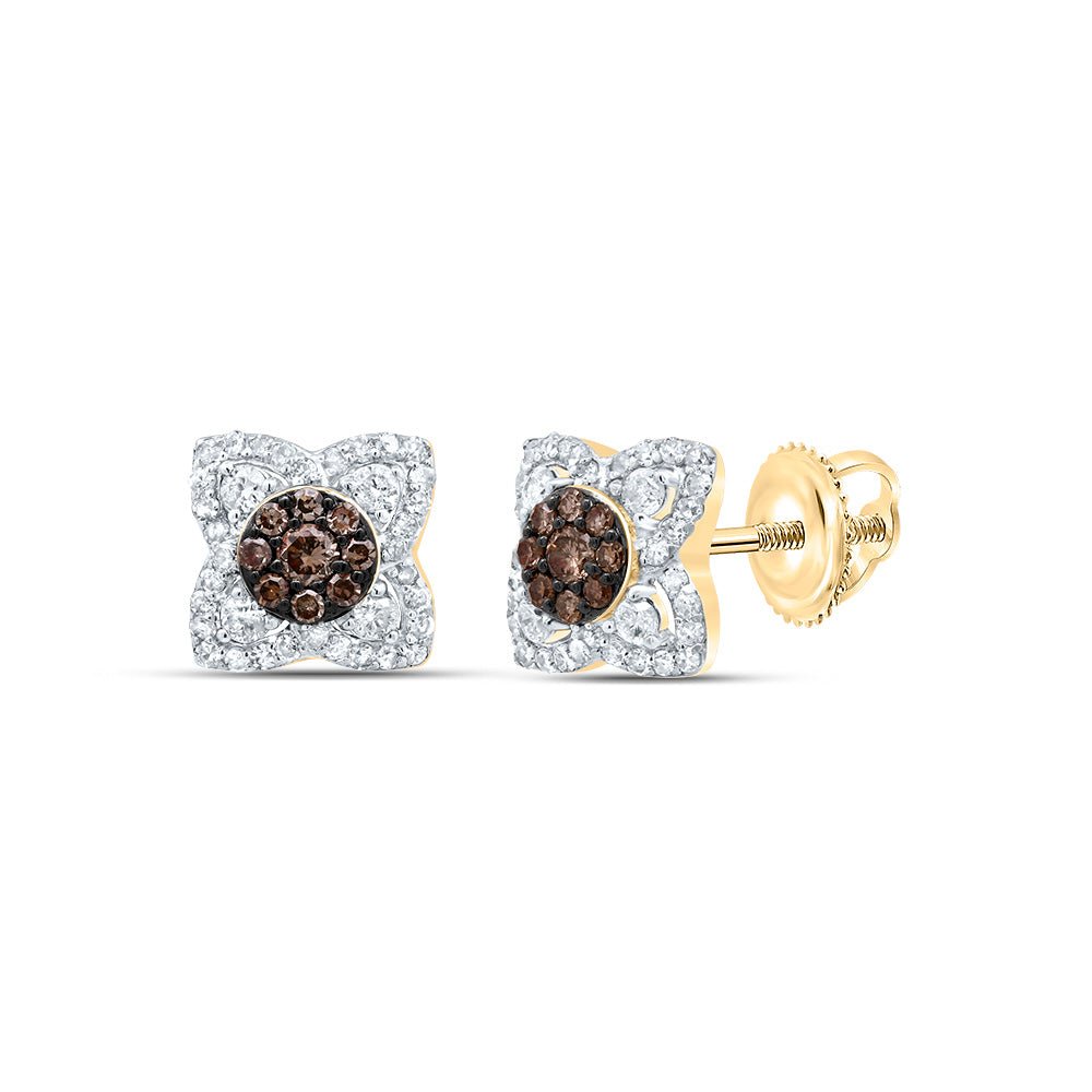 10K Yellow Gold Luxury Diamond Stud Earrings with Elegant Styling - Splendid Jewellery