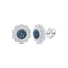 10K White Gold Elegant Stud Earrings with Diamond - Splendid Jewellery