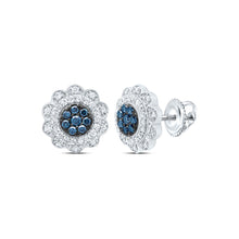 Load image into Gallery viewer, 10K White Gold Elegant Stud Earrings with Diamond - Splendid Jewellery